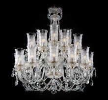 Large Bohemian crystal chandelier with butterflies