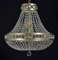Smaller basket chandelier as surface mount strass lamp lined with square stones