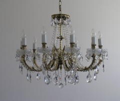 Solid gold crystal chandelier 8 arms