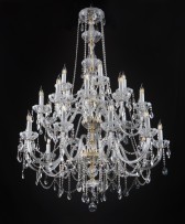 Big crystal chandelier of frosted cut glass