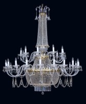 Large silver strass crystal chandelier