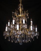 Tall chandelier made of cast brass 24 bulbs (2)