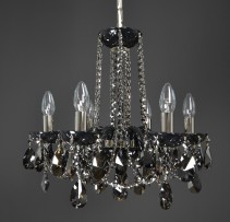 Luminaires en cristal colorés et décorés de garnitures en cristal teintées par des oxydes métalliques - CHROMIUM gris brillant