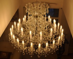 Silver Maria Theresa chandelier detail 2
