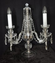 The crystal candelabra (table lamp) with 3 glass arms