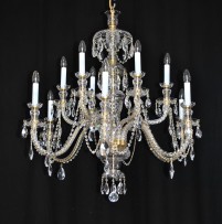 The hand blown and hand cut chandelier 12 arms in the original style of Kamenicky Senov