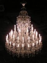 Lit large crystal chandelier 1