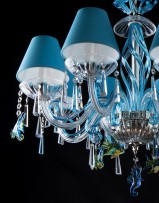 Blue lamp-shades and blue crystals