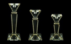 Glass candlesticks decorated with gold layer