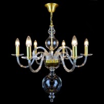 Smaller glass chandelier made of smooth glass