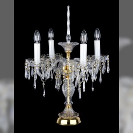 Lampe décorative en cristal avec 4 bras et une pointe en verre en forme de glaçon