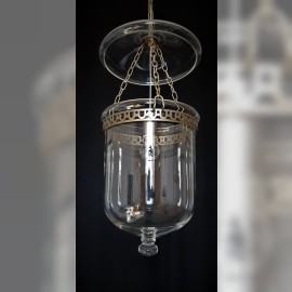 Lustre à cloche en verre avec couvercle en verre