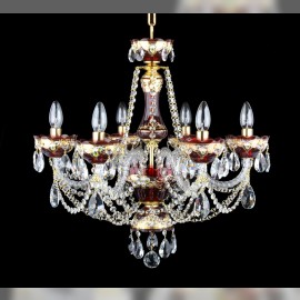 6 ampoules Ruby, bras en verre tressé