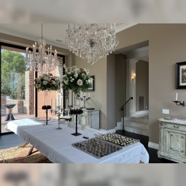 Lustres et lampes en cristal pour le salon de mariage