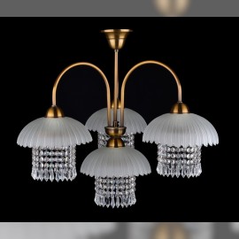Lustre avec abat-jour en verre en forme de coquille d'œuf