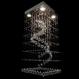 Lustres modernes en cristal avec miroir carré et hélice en cristal