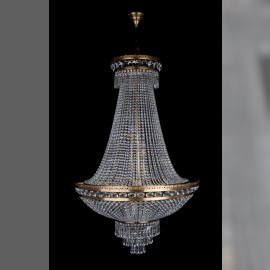 Lustre en strass marron en forme de panier