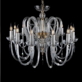 Lustre moderne en verre de cristal brut.