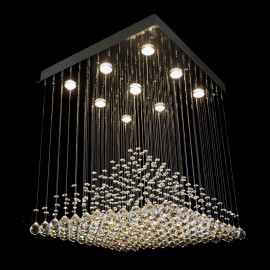 Lustres modernes en cristal avec miroir carré et pyramide de cristal (grands halls et appartements)