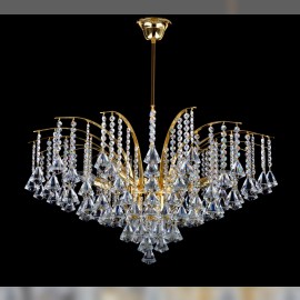 Lustre en forme de couronne royale avec gouttes Presiosa.