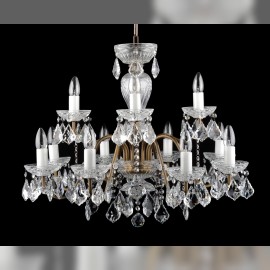 Lustre à 12 branches en métal, garantissant sa longévité
