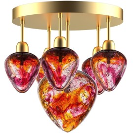 Lustre de design "coeurs de verre"