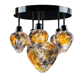 Lustre de design "coeurs de verre"