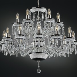 Lustre en cristal noir et blanc