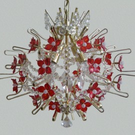 Lustres de design décorés de fleurs en verre fabriquées à la main