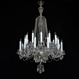 Lustre en cristal à 24 bras avec de longues bougies "Queen Victoria"