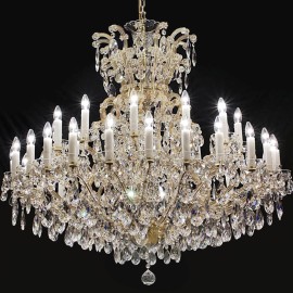 The 36 flames Maria Theresa crystal chandelier with crystal almonds