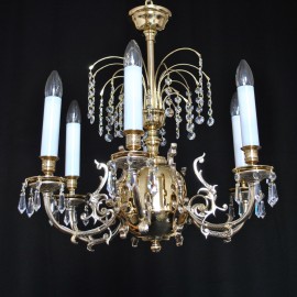 Crystal brass chandeliers & wall lights for a hunting lodge