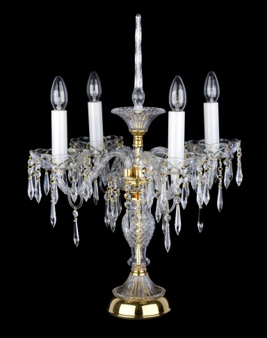 Lampe décorative en cristal avec 4 bras et une pointe en verre en forme de glaçon