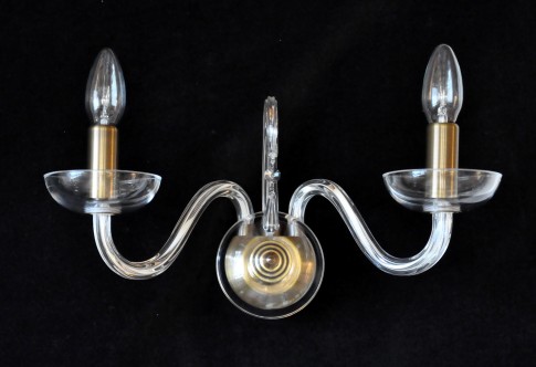 2 Arms design wall light made of hand blown glass Antik