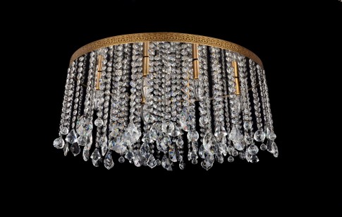 Lustre ovale à strass monté en surface pour le plafond inférieur