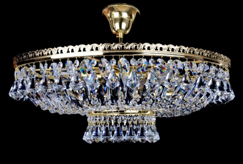6 Bulbs brilliant basket crystal chandelier with diamond-shaped crystals