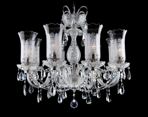 Lustre en verre de cristal de Bohème