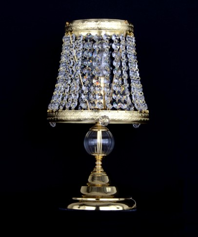 Lampe de table décorative en cristal strassé avec une ampoule à bougie
