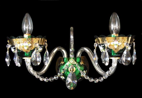 2-arms Green wall light decorated with the high enamel