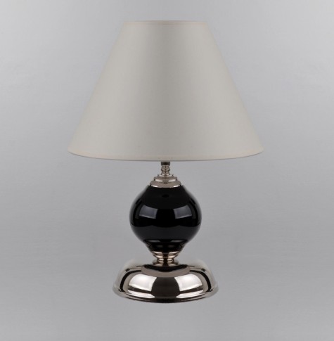 1 bulb black glass table lamp with the white lampshade