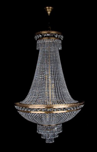 Lustre en strass marron en forme de panier