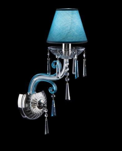 Lampe en cristal bleu