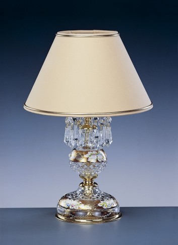 Lampe de table en cristal émail doré