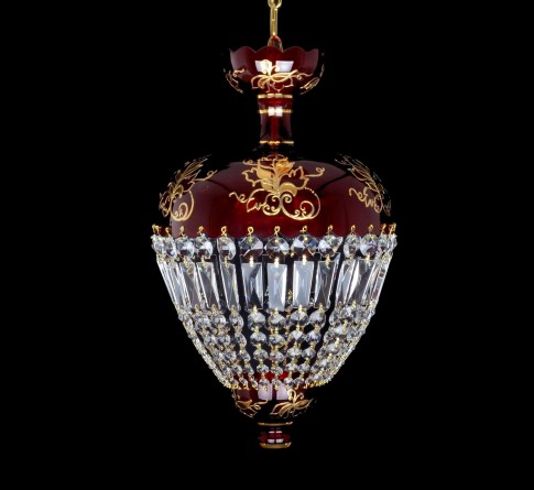 Lustre rubis avec peinture or - vin de raisin