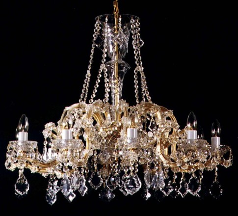 Lustre en cristal de Marie-Thérèse à 10 flammes avec des pendeloques