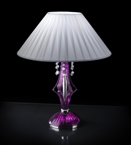 Lampe de table en cristal violet (fuchsia)