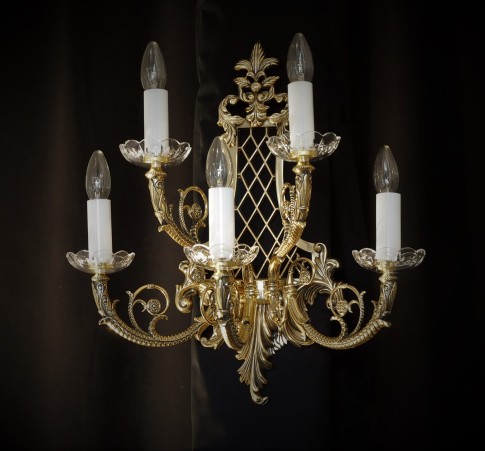 Large luxury wall light with five arms