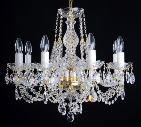 Lustre en cristal à 8 bras avec amandes en cristal de Swarovski
