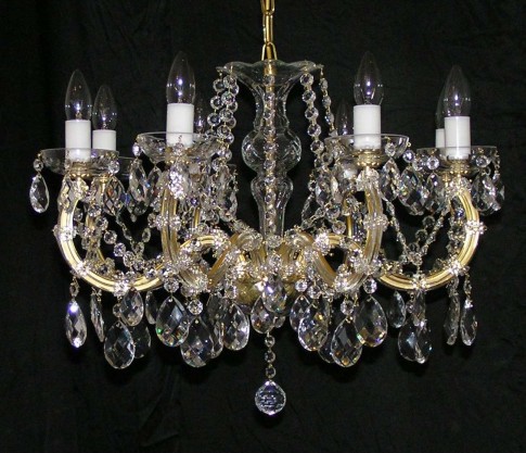 8 flames Maria Theresa crystal chandelier with cut almonds
