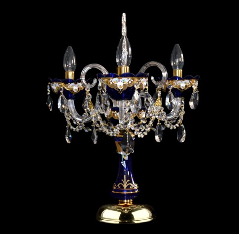 Lampe de table décorative en verre bleu « bleu royal »